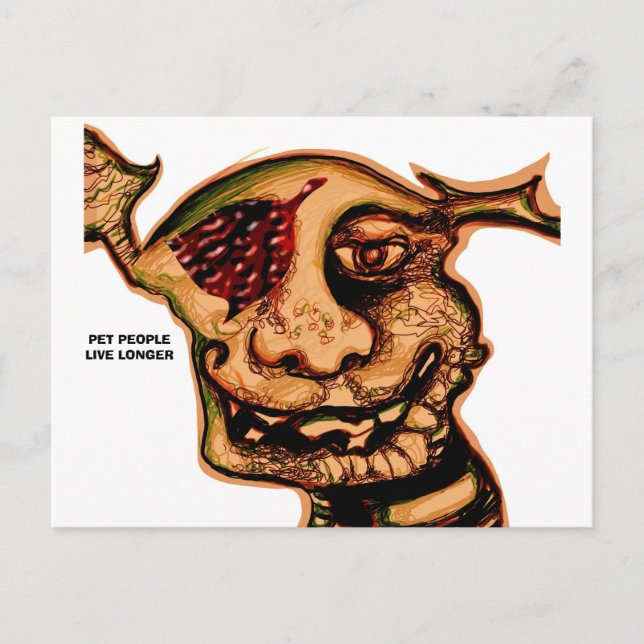 Carte Postale Les amis des animaux vivent plus longtemps (Devant)