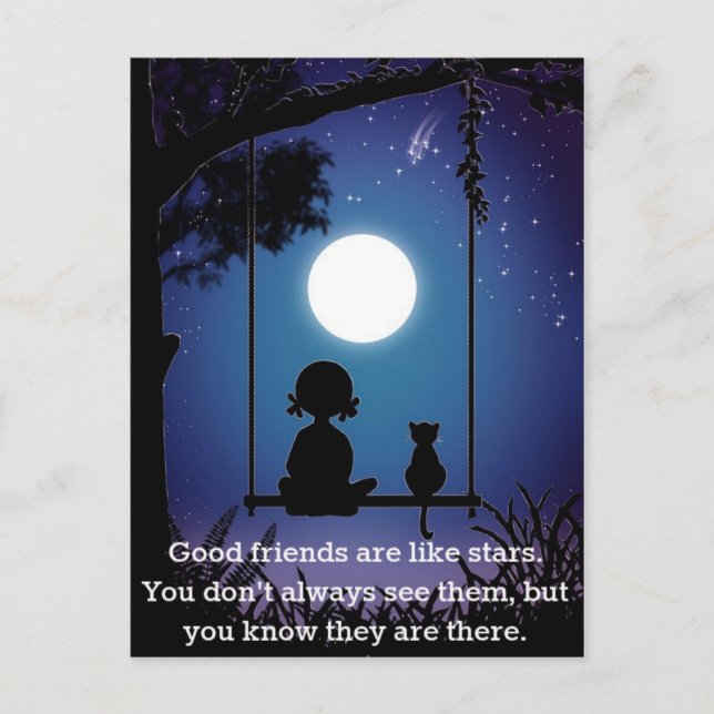 Carte Postale Les Amis Sont Comme Des Étoiles (Devant)