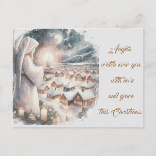 Carte Postale Les anges veillent sur vous style nordique Noël