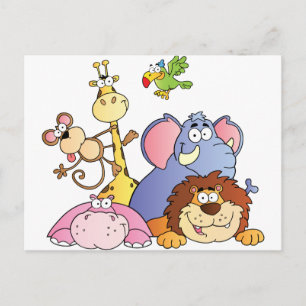 Carte Postale Les animaux de la jungle