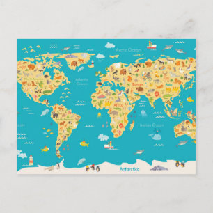 Carte Postale Les animaux du monde