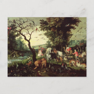 Carte Postale Les animaux entrant dans l'arche de Noé