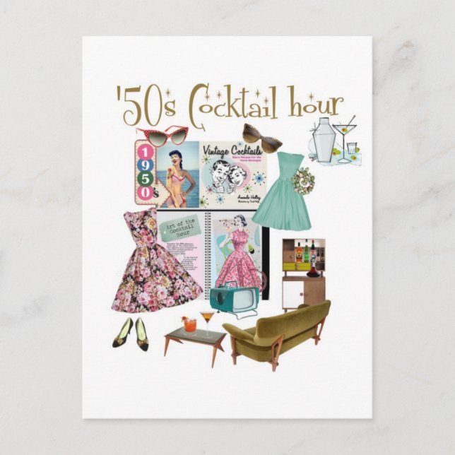 Carte Postale 'les années 50 Cocktail heure (Devant)