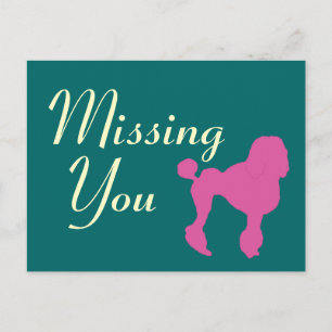 Carte Postale les années 50 Poodle Vintage rose