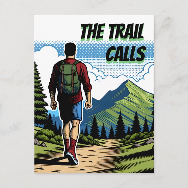 Carte Postale Les appels de piste | Man Randonnée a Trail (Devant)