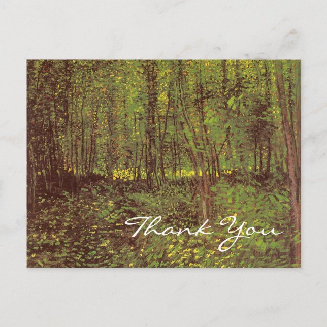Carte Postale Les arbres et sous-bois de Van Gogh (Devant)