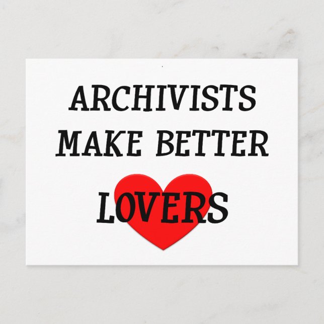 Carte Postale Les archivistes font de meilleurs amoureux (Devant)