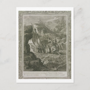 Carte Postale Les Argonauts Passe les Symplegades (gravure)