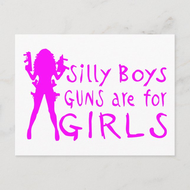 CARTE POSTALE LES ARMES SONT POUR LES FILLES (Devant)