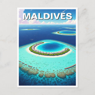 Carte Postale Les atolls des Maldives Océan Indien