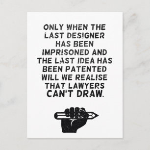 Carte Postale Les avocats ne peuvent pas dessiner !