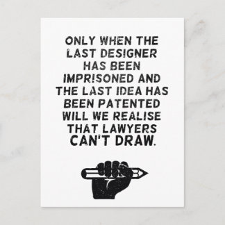 Carte Postale Les avocats ne peuvent pas dessiner !