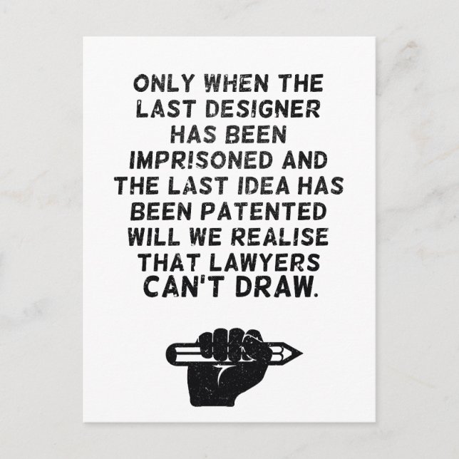 Carte Postale Les avocats ne peuvent pas dessiner ! (Devant)