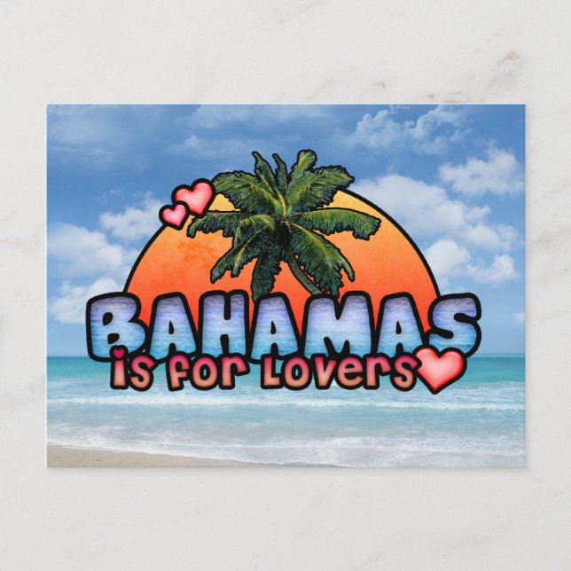 Carte Postale Les Bahamas sont pour les amoureux (Devant)