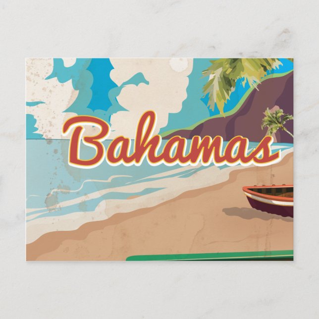 Carte Postale Les Bahamas Vintage Vacances (Devant)