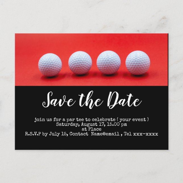 Carte Postale Les balles de golf sont sur arrière - plan rouge (Devant)