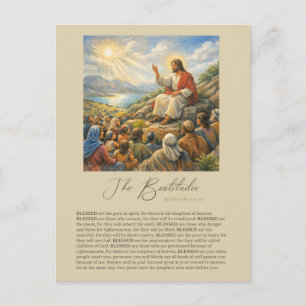 Carte Postale Les Béatitudes Matthieu 5:3–12 Sermon sur la monta