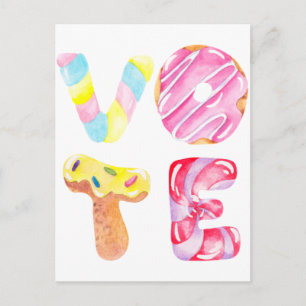 Carte Postale Les beignets amusants et les bonbons aller voter