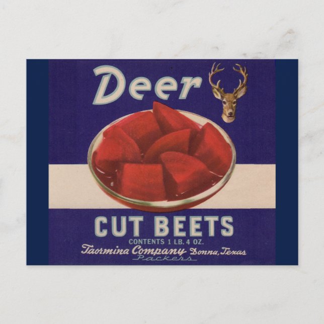 Carte Postale Les betteraves découpées de cerfs des années 1930  (Devant)