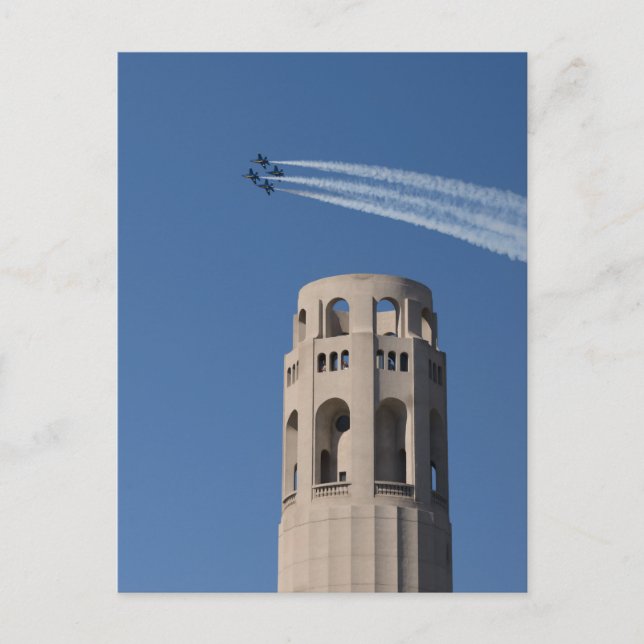 Carte Postale Les Blue Angels volent par la tour Coit (Devant)