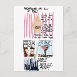 Carte Postale Les boîtes de nuit sont des fosses de la damnation