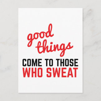 Carte Postale Les bonnes choses viennent citation de gymnase de