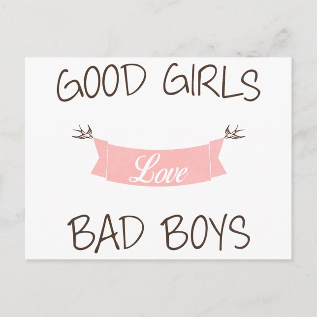 Carte Postale Les bonnes filles aiment les mauvais garçons (Devant)