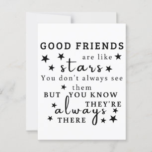 Carte Postale Les bons amis sont comme des étoiles : Art de cita