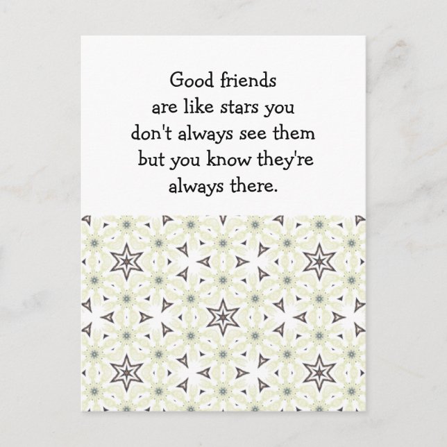 Carte Postale Les bons amis sont comme les étoiles Citation pers (Devant)