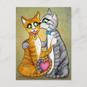 Carte Postale Les câlins et les baisers pour amoureux