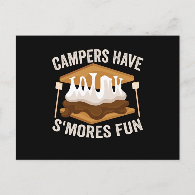 Carte Postale Les Campers Ont S'mors Amusants Amoureux Du Campin (Devant)
