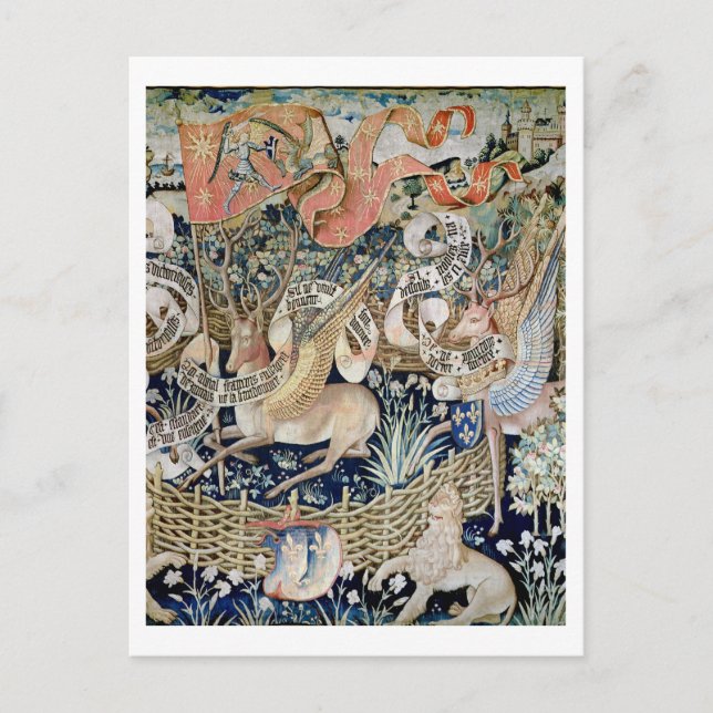 Carte Postale Les cerfs communs à ailes (tapisserie) (Devant)