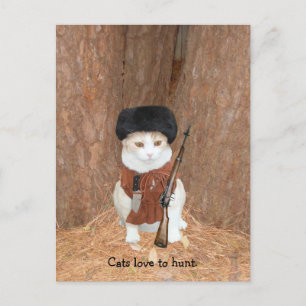 Carte Postale Les chats adorent chasser.