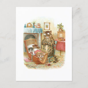 Carte Postale Les chats au berceau de Louis Wain