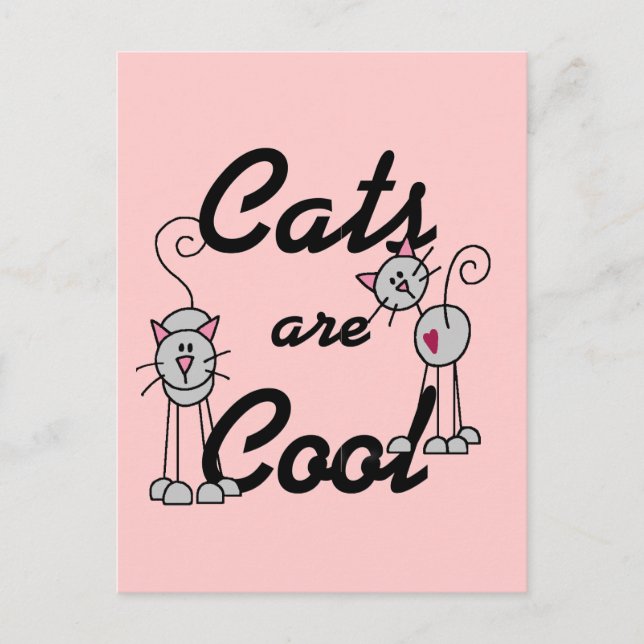 Carte Postale Les chats sont des t-shirts et des cadeaux Cool (Devant)