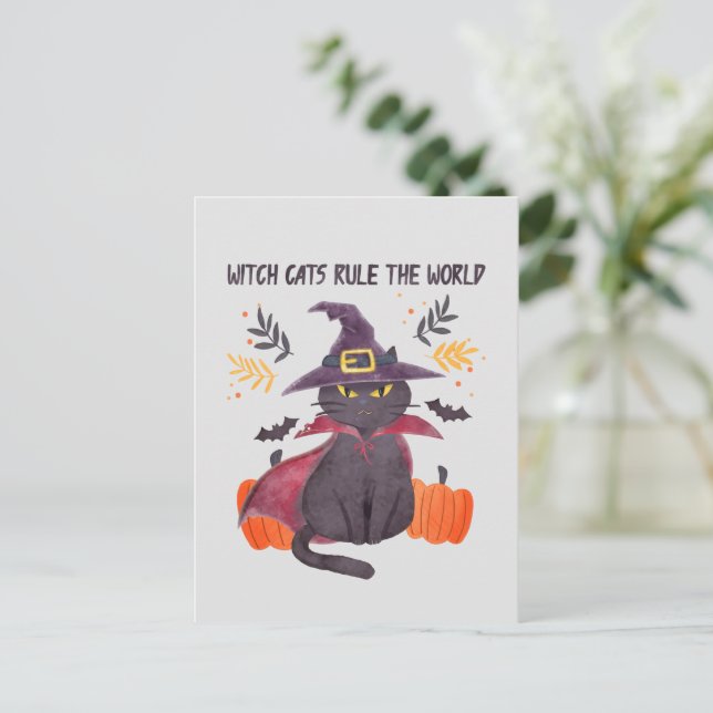 Carte Postale Les Chats-Sorcières dominent le monde - Chat Noir (Debout devant)
