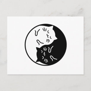Carte Postale Les chats Yin Yang