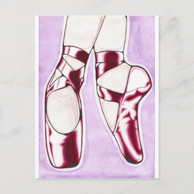 Carte Postale Les chaussons de ballet Red Chaussures (Devant)