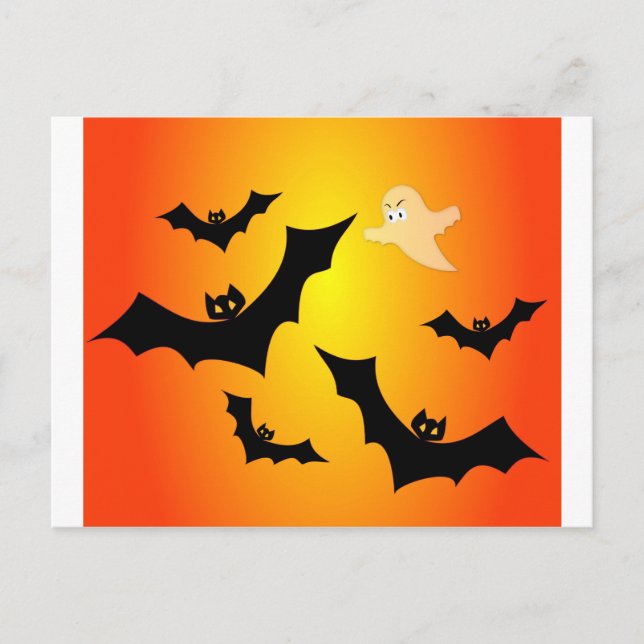 Carte Postale Les chauves-souris et le fantôme (Devant)