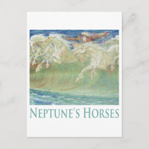 CARTE POSTALE LES CHEVAUX DE NEPTUNE MARCHENT LES VAGUES