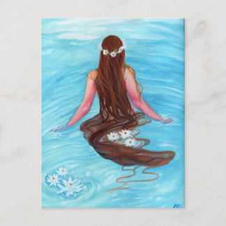 Carte Postale Les cheveux de sirène sont tombés par vagues POSTC