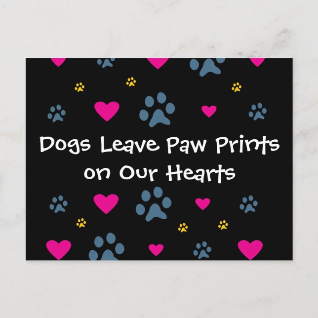 Carte Postale Les chiens laissent des Empreintes de pattes sur n (Devant)