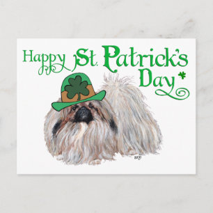 Carte Postale Les chiens pékinois célèbrent la Saint-Patrick
