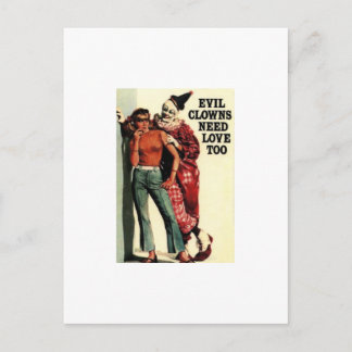 Carte Postale Les Clowns Malins Ont Besoin D'Amour, Trop Vintage