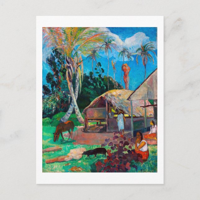 Carte Postale Les Cochons Noirs, Gauguin (Devant)