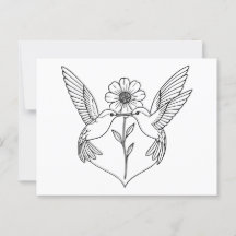 Les colibris en forme de coeur avec l'art de la li