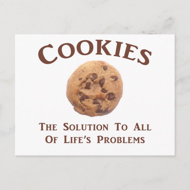 Carte Postale Les cookies résolvent des problèmes (Devant)