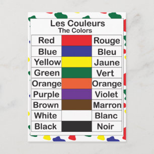Carte Postale Les Couleurs