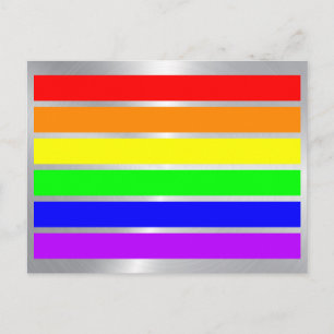 Carte Postale Les couleurs du drapeau arc-en-ciel du Gay pride L