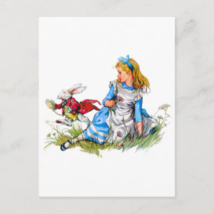 Carte Postale Les courses de lapin blanc par Alice - il est en r
